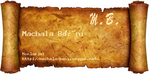 Machala Béni névjegykártya